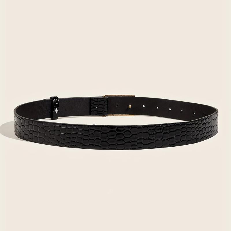 Women's Embossed Buckle Belt PU Leather Casual Jeans Pants Belt