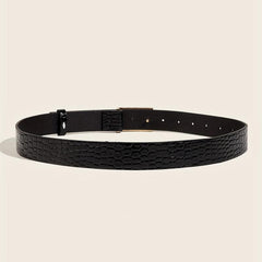 Women's Embossed Buckle Belt PU Leather Casual Jeans Pants Belt