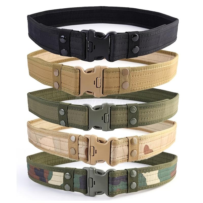 Men's Tactical Belt Plastic Buckle Camouflage Nylon Foam Belt