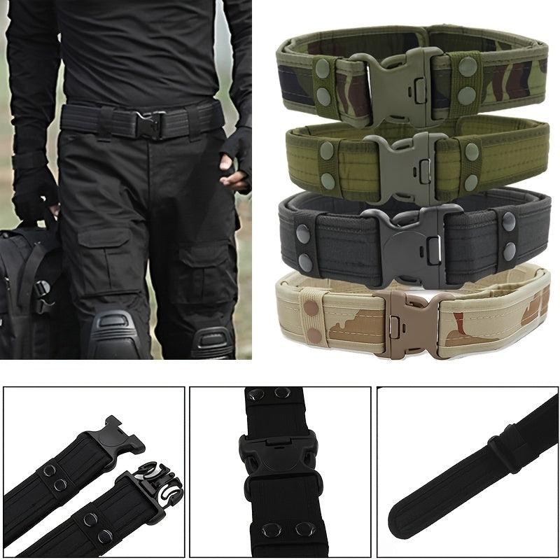 Men's Tactical Belt Plastic Buckle Camouflage Nylon Foam Belt