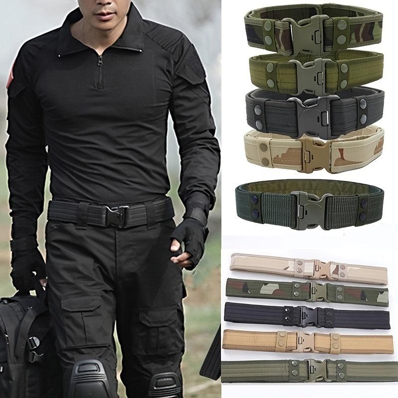 Men's Tactical Belt Plastic Buckle Camouflage Nylon Foam Belt