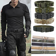 Men's Tactical Belt Plastic Buckle Camouflage Nylon Foam Belt
