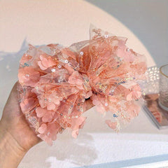 Sequin Mesh Bowknot Sash Belt Lace Up Wax Rope Waist Belt
