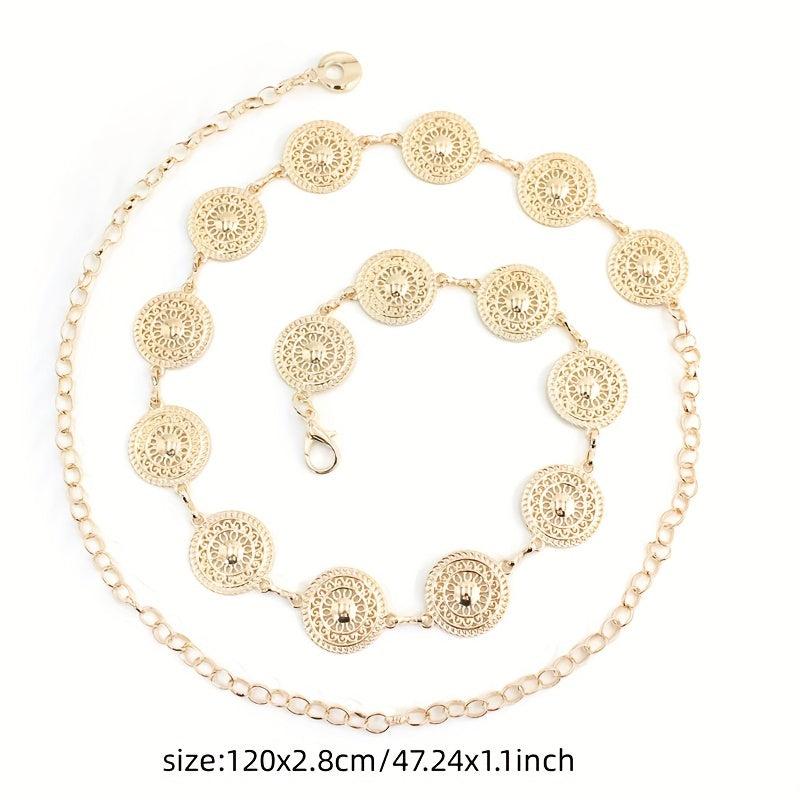 Engraved Waist Chain Boho Body Chain Dress Girdle Beach Chain