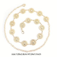Engraved Waist Chain Boho Body Chain Dress Girdle Beach Chain