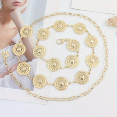 Engraved Waist Chain Boho Body Chain Dress Girdle Beach Chain