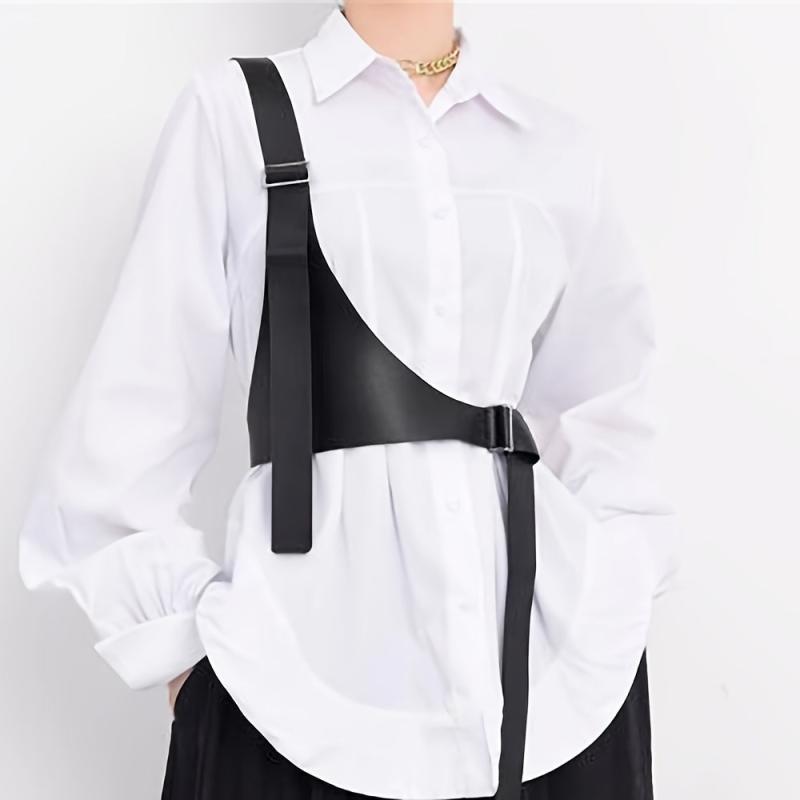 Gothic Body Harness Belt Corset Pu Leather Waist Belt for Women
