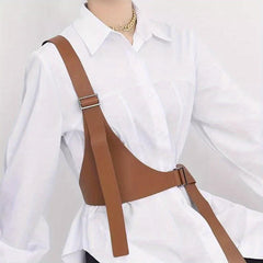 Gothic Body Harness Belt Corset Pu Leather Waist Belt for Women