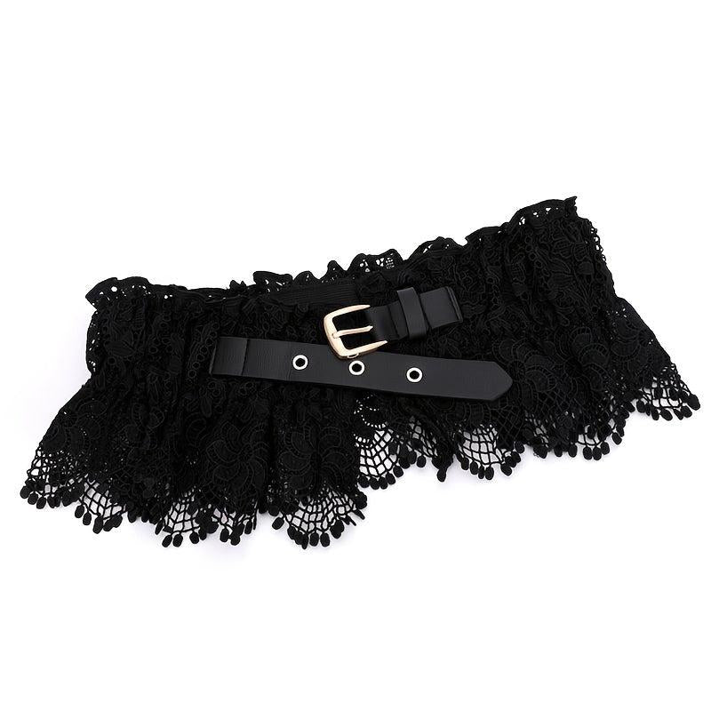 Wide Elastic Lace Belt Ladies Skirt Waist Shirt Decor
