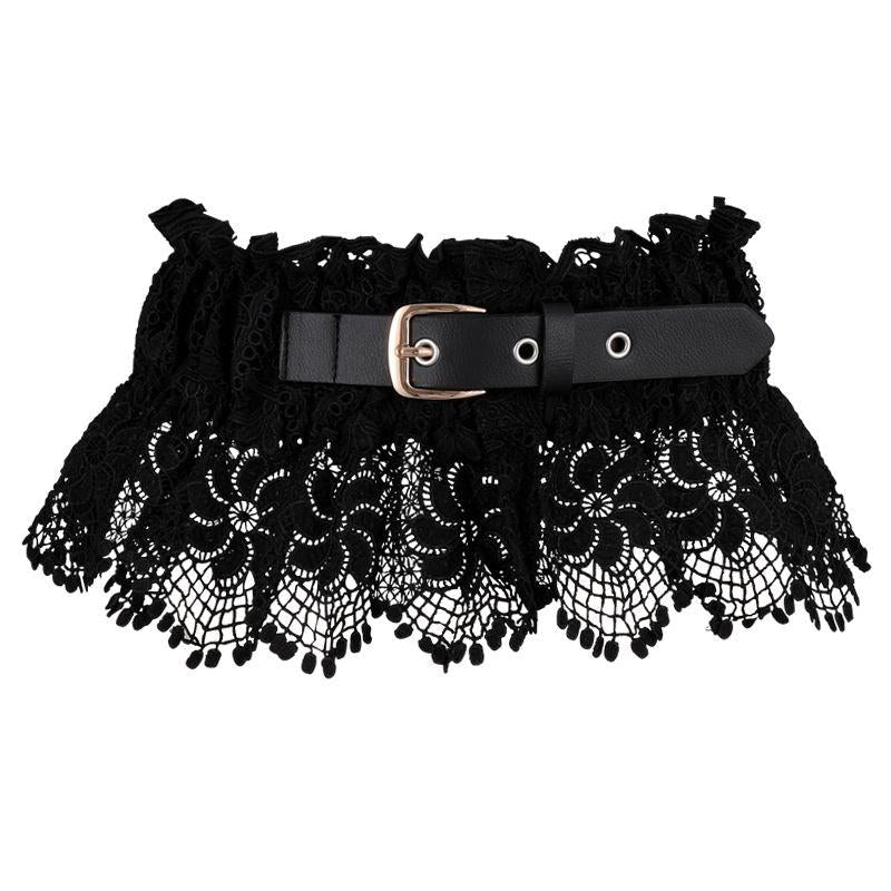 Wide Elastic Lace Belt Ladies Skirt Waist Shirt Decor