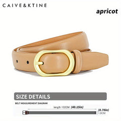 Oval Buckle Leather Belt Solid Casual Belt Unisex Jeans Pants Coat Belt