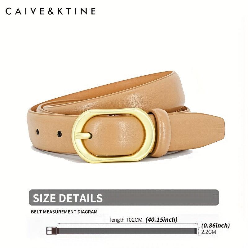 Oval Buckle Leather Belt Solid Casual Belt Unisex Jeans Pants Coat Belt