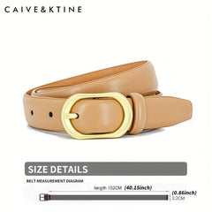 Oval Buckle Leather Belt Solid Casual Belt Unisex Jeans Pants Coat Belt