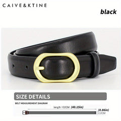 Oval Buckle Leather Belt Solid Casual Belt Unisex Jeans Pants Coat Belt