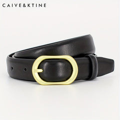 Oval Buckle Leather Belt Solid Casual Belt Unisex Jeans Pants Coat Belt