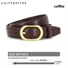 Oval Buckle Leather Belt Solid Casual Belt Unisex Jeans Pants Coat Belt