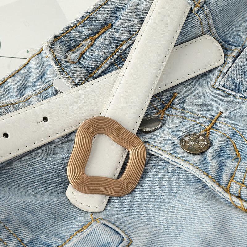 Geometric Snap Buckle Belt for Pants Jeans Ladies Dress
