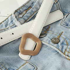 Geometric Snap Buckle Belt for Pants Jeans Ladies Dress