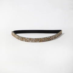 Yellow Crystal Decor Elastic Waistband for Women