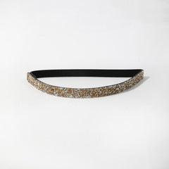 Yellow Crystal Decor Elastic Waistband for Women