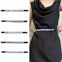 Thin Flower Decor Belt Elastic Waistband Classic Dress Girdle