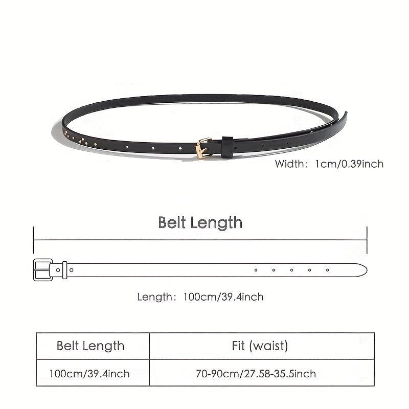 3pcs Braided Pattern PU Belt Solid Square Pin Buckle Belt Embossed Girdle