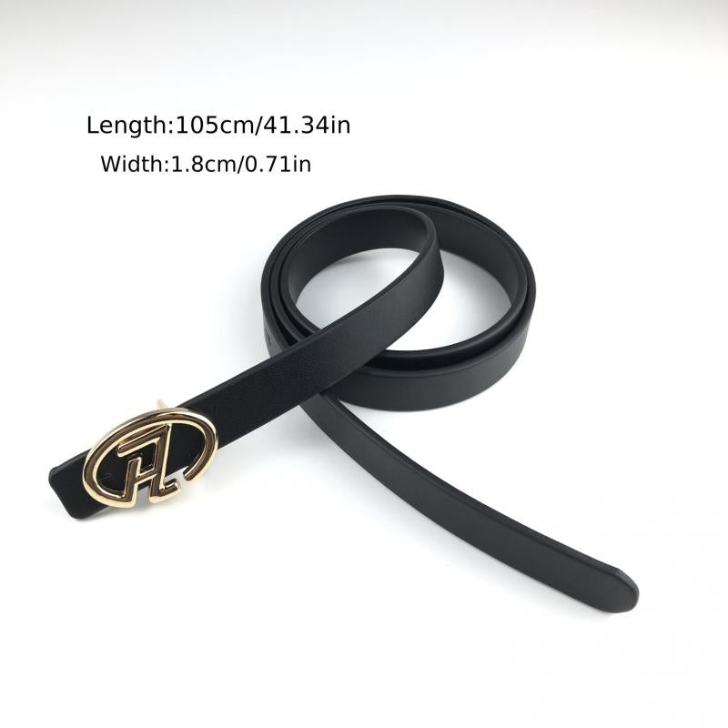 Stylish Buckle Thin Leather Belt Casual Waist Belt for Women