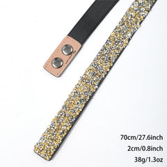 Yellow Full Rhinestone Elastic Belt for Party Prom