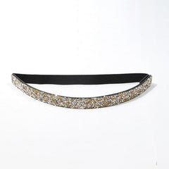 Yellow Full Rhinestone Elastic Belt for Party Prom