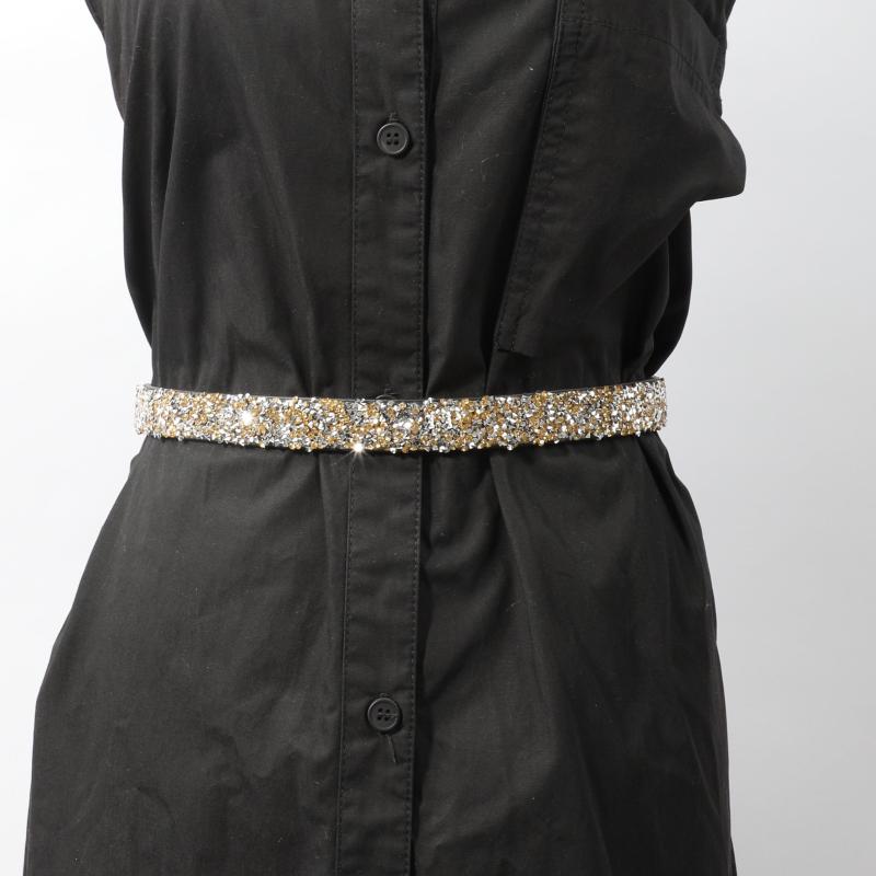 Yellow Full Rhinestone Elastic Belt for Party Prom