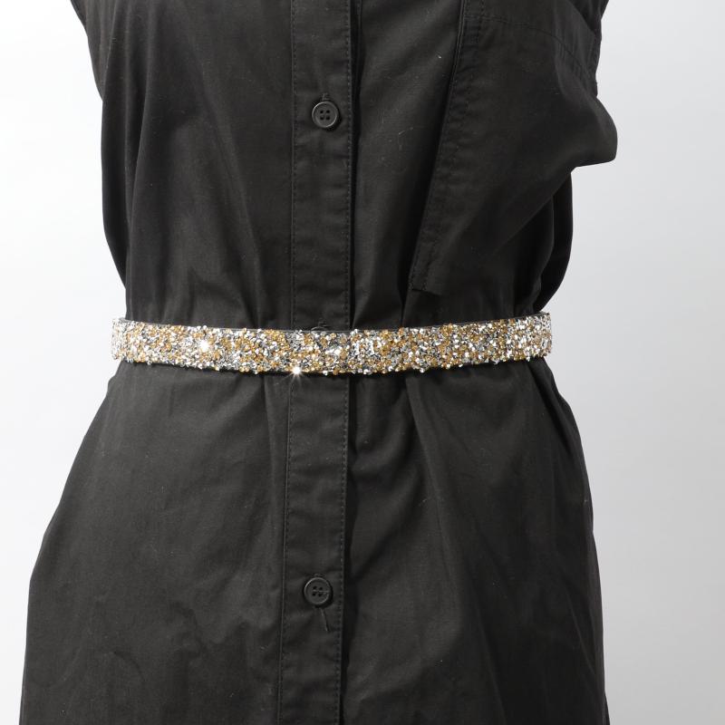 Yellow Full Rhinestone Elastic Belt for Party Prom