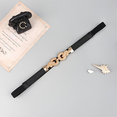Round Buckle Elastic Belt For Jeans Pants Dress Waist Belt