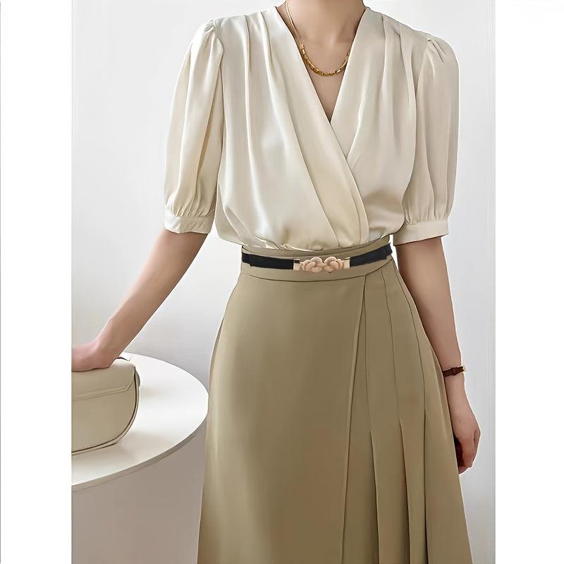 Round Buckle Elastic Belt For Jeans Pants Dress Waist Belt