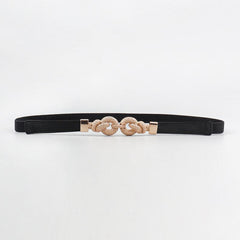 Round Buckle Elastic Belt For Jeans Pants Dress Waist Belt