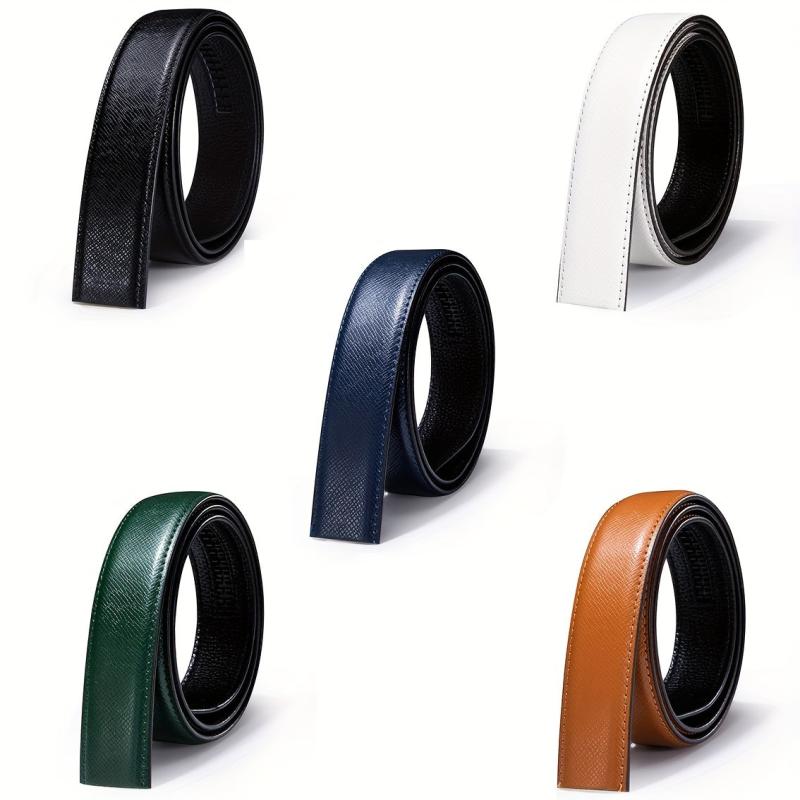 Men's Leather Belt Waist Stap Without Buckle Durable Business Fit