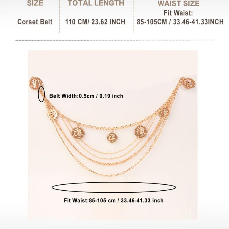 Layered Waist Chain Belt for Women Beach Bikini Denim Dresses