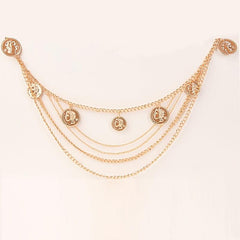 Layered Waist Chain Belt for Women Beach Bikini Denim Dresses