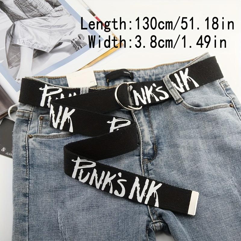 Graffiti Print Canvas Belt Unisex Casual Hip Hop Jeans Pants Belt