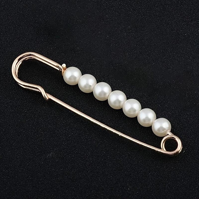 Anti-slip Faux Pearl Cardigan Buckle Waist Pin