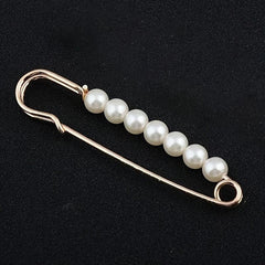 Anti-slip Faux Pearl Cardigan Buckle Waist Pin