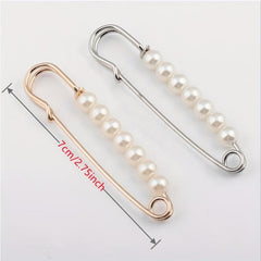 Anti-slip Faux Pearl Cardigan Buckle Waist Pin
