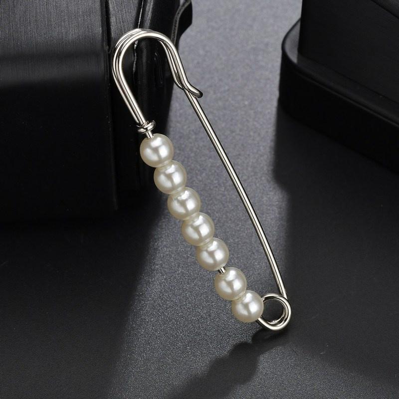 Anti-slip Faux Pearl Cardigan Buckle Waist Pin
