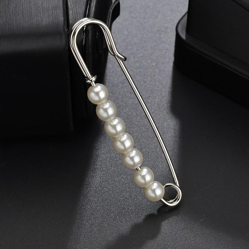 Anti-slip Faux Pearl Cardigan Buckle Waist Pin