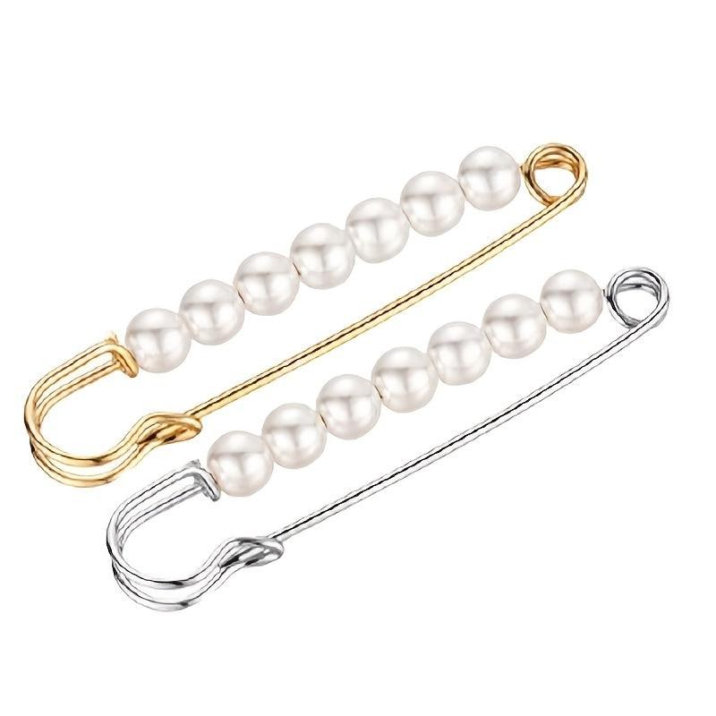 Anti-slip Faux Pearl Cardigan Buckle Waist Pin