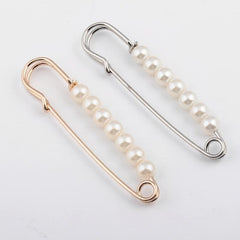Anti-slip Faux Pearl Cardigan Buckle Waist Pin