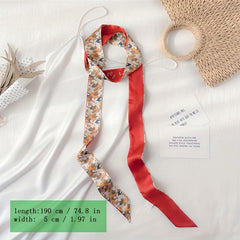 Reversible Skinny Scarf Belt Silk Ribbon Casual Bowknot Sash Belt