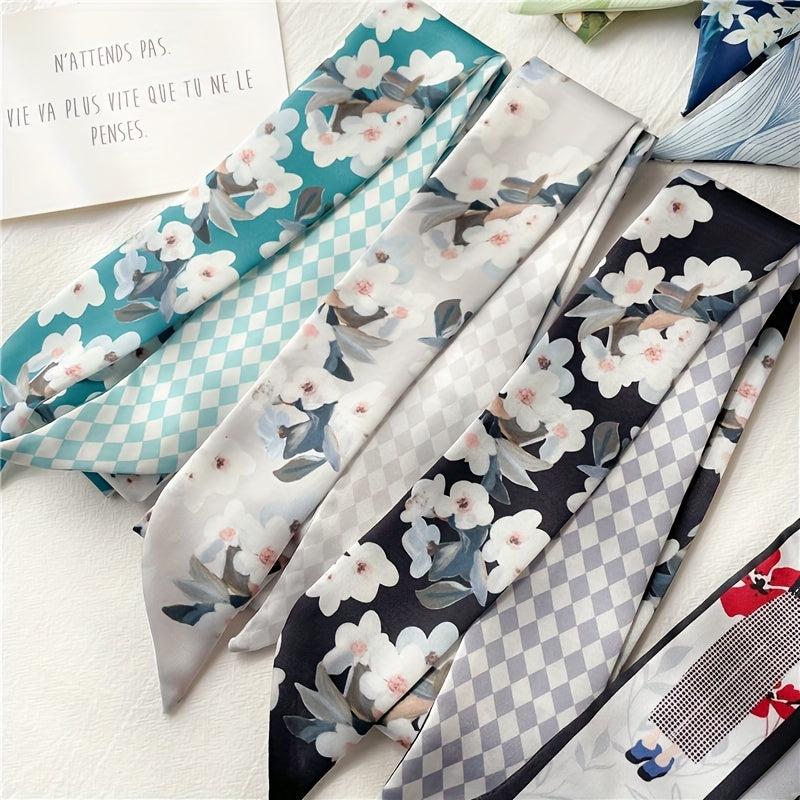 Reversible Skinny Scarf Belt Silk Ribbon Casual Bowknot Sash Belt