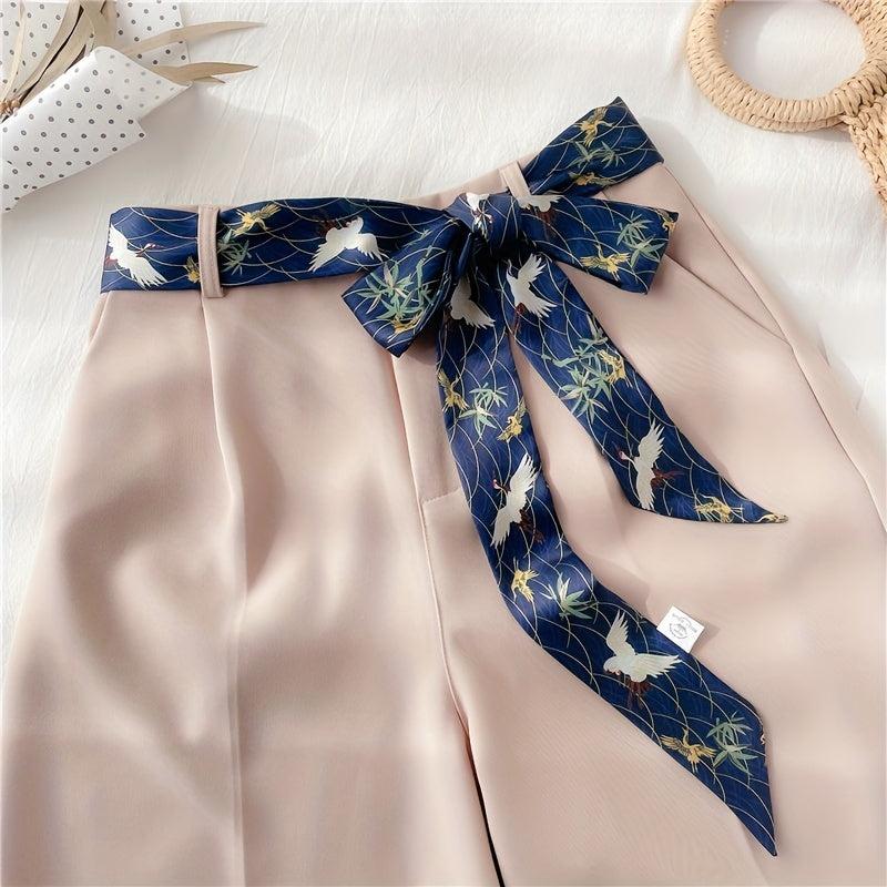 Reversible Skinny Scarf Belt Silk Ribbon Casual Bowknot Sash Belt