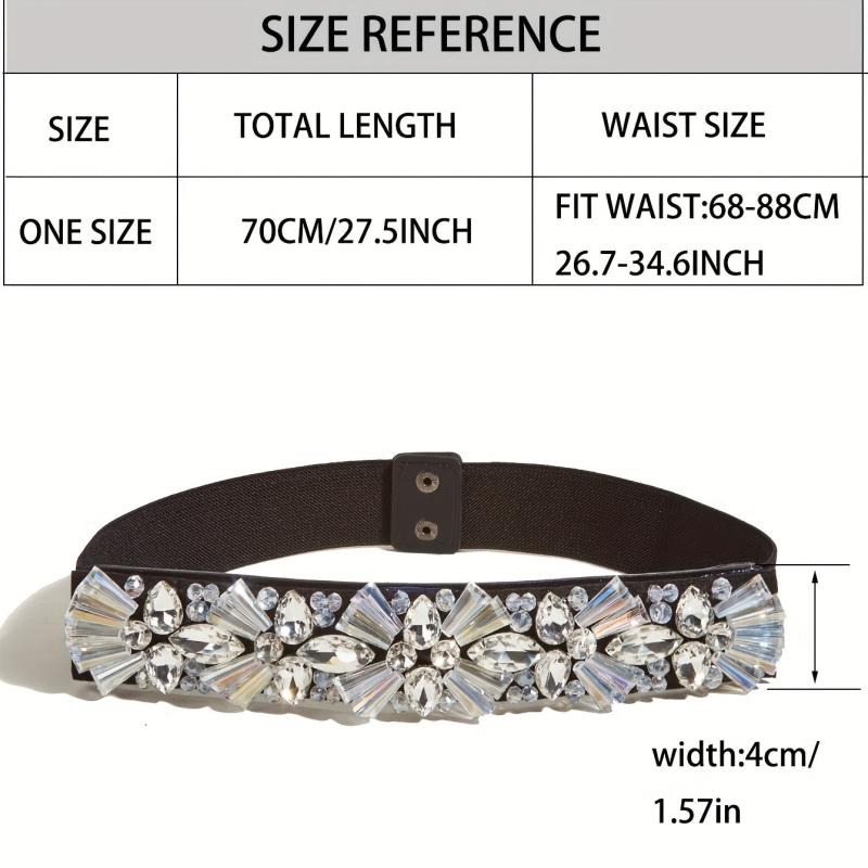 Crystal Sparkly Belt Elastic Wide Waistband Women Dress Girdle
