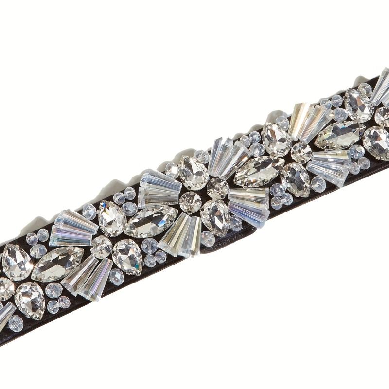 Crystal Sparkly Belt Elastic Wide Waistband Women Dress Girdle